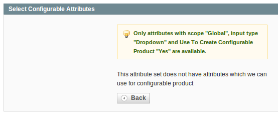 Select Configurable Attributes form - None Available!