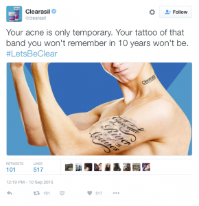 Clearasil Twitter Ad